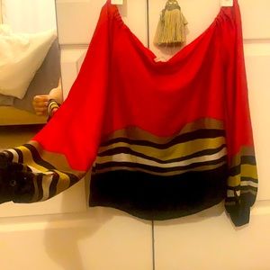 Satin shoulder blouse!